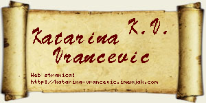 Katarina Vrančević vizit kartica